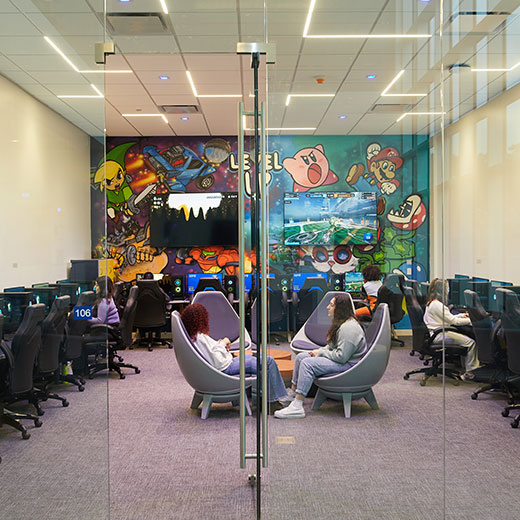 Students in a computer room. Links to Gifts of Real Estate